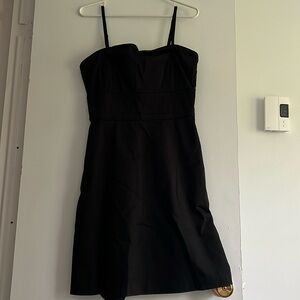 Black Strapless Dress with Silky Green Belt size 8